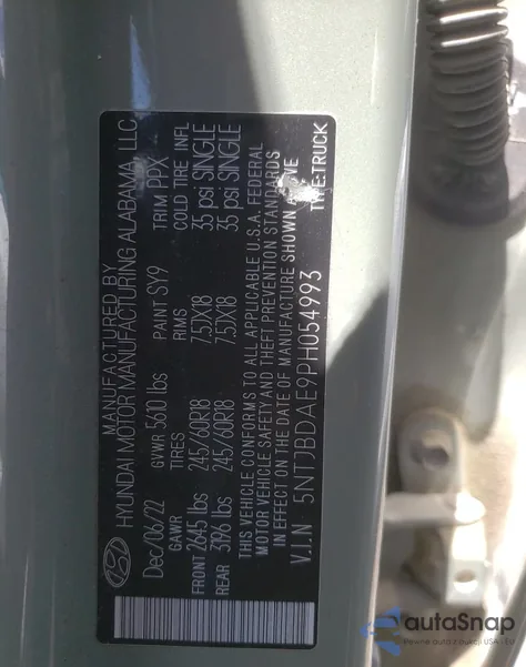 2023 Hyundai Santa Cruz Sel z USA, uszkodzony, nr VIN 5NTJBDAE9PH054993